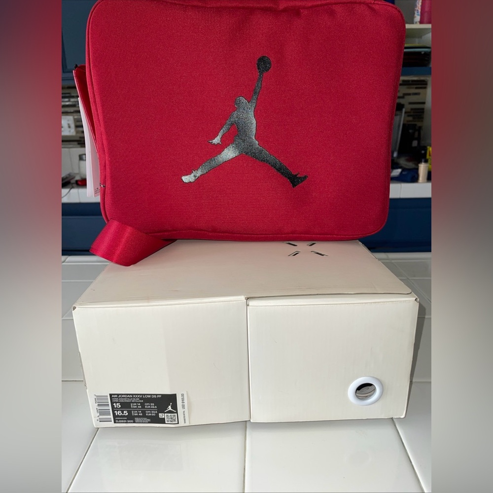 Air Jordan XXXV. Colorful Air Jordan Sneakers. NEW never worn. + Jordan shoe box